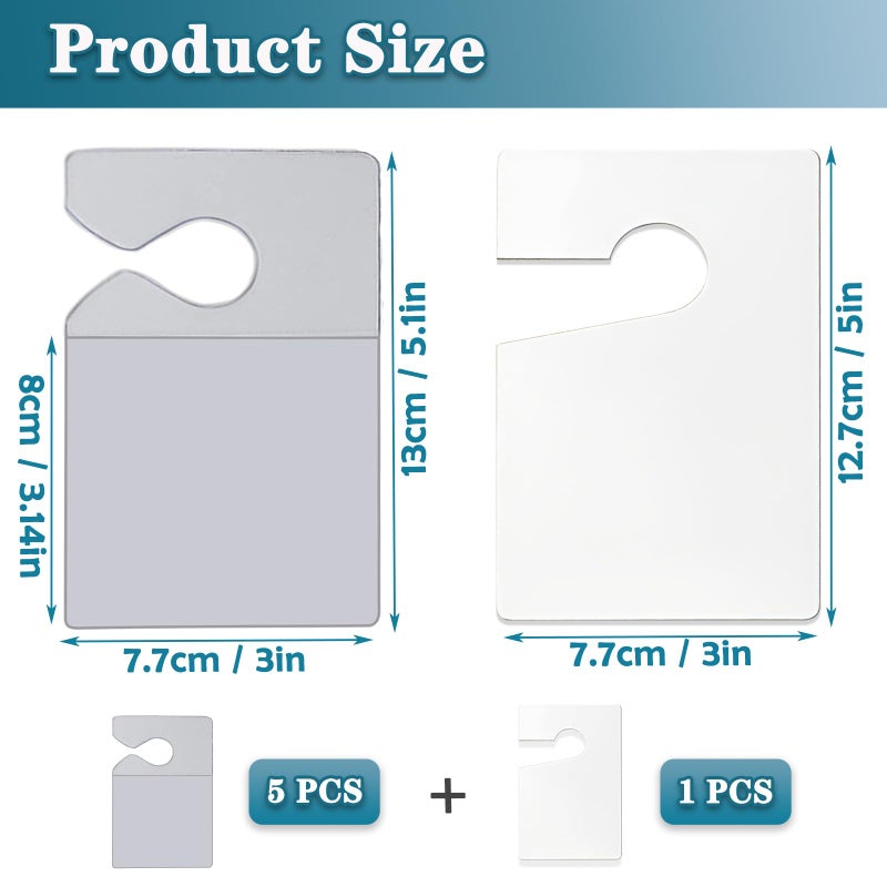 PUSNMI Clear Parking Permit Holder, Car Vertical Parking Lot Pass Rear View Mirror Hanger Vehicle Parking Pass Hang Tag Holder for Car Passes, Permits - 5PCS+1PCS Hang Tag - Image 2